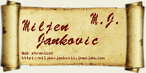 Miljen Janković vizit kartica